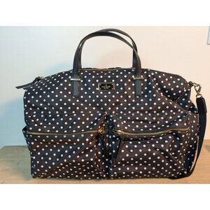 Kate Spade Polka dot Weekender Overnight Tote Bag Nylon Large Travel Duffle